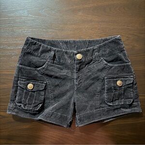 Women's Black Corduroy Shorts
